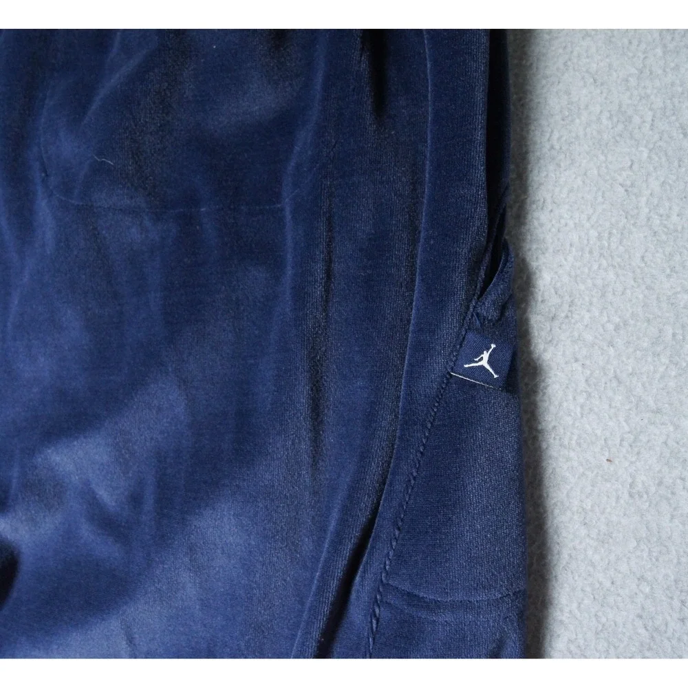 Vintage Air Jordan Pants Mens Large Blue Velour Baggy Athletic Warm Up Y2K